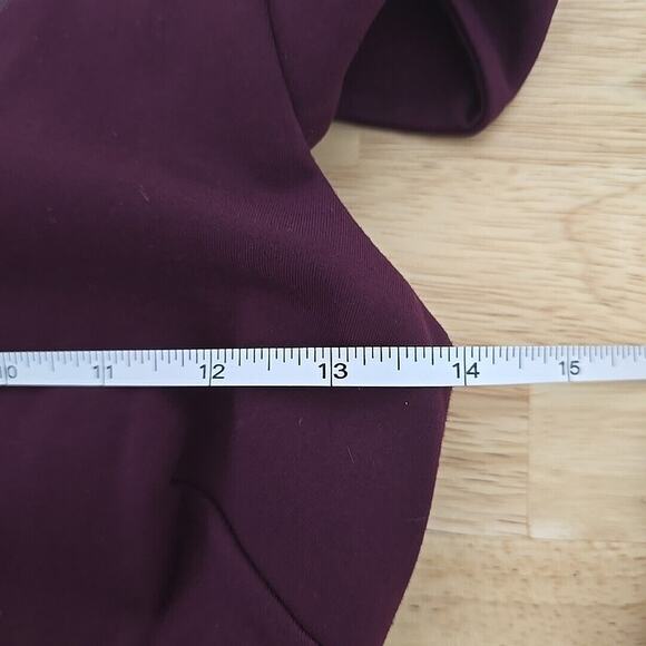 NWT‎ Halston Heritage Cold Shoulder Bodycon Dress Size XS Mesh Ponte Burgundy - Picture 5 of 12